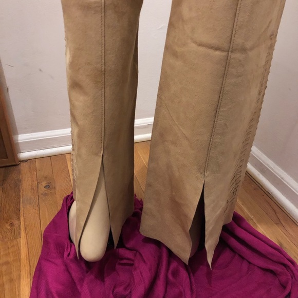 Suede Kenneth Cole Luxury Bohemian Style Pants,  6 (NWT) & 12 (NWOT) - Picture 2 of 16